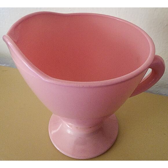 Vintage Hazel Atlas Ovide Pink Creamer Platonite Glass Very Pretty See Pictures - Picture 10 of 16